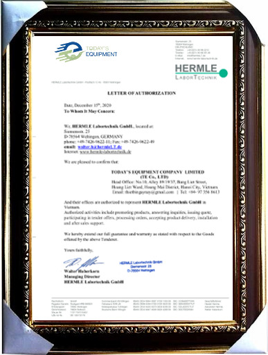 authorization letter hermle-labortechnik for today's equipment company limited - teco